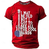  Herren Gitarre Lustiger Slang T Shirt Kurzarm T-Shirt 3D-Druck Rundhalsausschnitt Hemd Mode Täglich Täglich Straße Blau Schwarz Rote Sommer Frühling Bekleidung S M L XL XXL XXXL