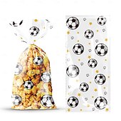 baratos Jogo de Futebol Mundial de 2026-Pacote com 100 Sacolas de Lembrancinhas do Torneio Mundial de Futebol Sacolas de Guloseimas de Celofane com Laços Torcidos para Aniversário de Crianças Suprimentos de Festa Temática de Esportes para