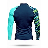  בגדי ריקוד גברים מגן מפריחה חולצת שחייה מופשט UPF50+ הגנת UV ייבוש מהיר שרוול ארוך בגדי ים מגן מפריחה גלישה שייט בקאנו חוף קיץ