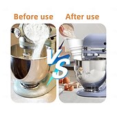 cheap Kitchen Utensils &amp; Gadgets-1 Pcs Mess-Free Flour Funnel for Kitchen Aid Mixer, Food-Grade Silicone Funnel, Stand Mixer Attachment for 4.5–5 Qt Tilt-Head Models, Dishwasher Safety