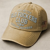  Vanhan f*ckers clubin vintage-lippalakki lahjaksi isälle, hauska retrohenkinen säädettävä hattu miehille ja naisille, isänmaallinen tyyli, mukava arkikäyttöön
