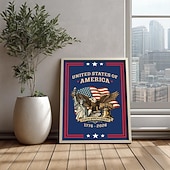 abordables Hasta 30 $-Cartel de aniversario 250 de EE.UU. cartel de cumpleaños americano pancarta de cartel del Día de la Independencia de EE.UU. águila campana Estatua de la Libertad patriota