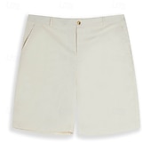 cheap Retro-Men's Shorts Linen Shorts Dress Shorts Summer Shorts Beach Shorts Pocket Straight Leg Plain Comfort Breathable Knee Length Daily Outdoor Holiday Fashion Streetwear Blue White Inelastic