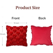 cheap Throw Pillows &amp; Covers-Valentines Day Decorations Pillow Covers - 18x18 inch Set of 2 Heart Shaped Pattern Faux Fur Soft Plush Throw Pillows Case for Indoor Outdoor Sofa Bedroom Living Room Festivals Anniversary Home Decor