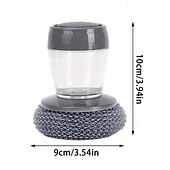 levne Čistící prostředky-1 kartáč na nádobí s dávkovačem mýdla se 7 náhradními díly, kartáč na nádobí s dávkovačem mýdla, multifunkční čisticí nástroj lisovacího typu, prostorově úsporný čistič kuchyně/koupelny/grilu na