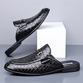 Недорогие Мужские клоги и мюли-Мужские красные лоферы из искусственной кожи, с текстурой под крокодиловую кожу, без шнурков, элегантная свадебная обувь, для торжественных случаев.