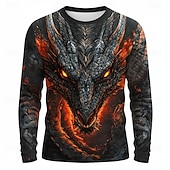 preiswerte T-Shirts mit Tiermuster-Herren Tiermotiv Lustig T Shirt Langarm T-Shirt 3D-Druck Rundhalsausschnitt Hemd Mode Basic Lässig Täglich Straße Blau Rote Purpur Sommer Frühling Bekleidung S M L XL XXL XXXL