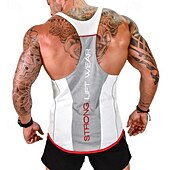 billiga Löpar-T-shirts och linnen-Herr Färgblock Träningströja Linne för jogging Gymlinne Sommar Ärmlös Snabb tork Kompression Fuktabsorberande Gymträning Aktiv träning Träning Svart Vit Gul Sportkläder Sportkläder