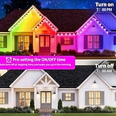 abordables Luces de Hogar Inteligente-Luces exteriores permanentes, iluminación inteligente RGB para aleros con aplicación y control remoto, 100 pies/150 pies/200 pies, resistente al agua IP67, sincronización de música y escenas de bricolaje para decoración, decoración de jardín, casa, fiesta