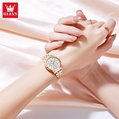 abordables Montres à quartz-Cadeau de la fête des mères OLEVS montre-bracelet pour femmes calendrier lumineux décontracté montre en acier inoxydable