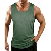 tanie Tank topy sportowe-Męskie Bezrękawnik Kamizelka Podkoszulki Bluzka na ramiączkach Bez rękawów Łódeczka Wycięcie pod szyją Lato Na każdy sezon Równina Moda Klasyczny Wygodny Gładkie Codzienny Siłownia Ulica Biały Top