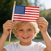  100 stk amerikanske trepoler håndviftende flagg amerikansk uavhengighetsdag hageflagg amerikansk arbeidsdag flagg 250-årsjubileumsflagg