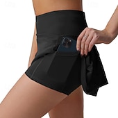 economico Gonne e Skorts da Donna-Per donna Tinta unita Gonna casual Gonna da tennis Gonne da tennis con pantaloncini Tasca Asciugatura Rapida Traspirante Corsa Fitness Yoga Gonna Gonna-pantaloncini Nero Bianco Rosa Abbigliamento da