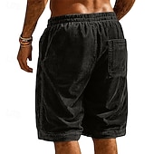 economico Pantaloncini casual-Per uomo Shorts Pantaloncini casual Pantaloncini di velluto a coste Pantaloncini strutturati Tasca Elastico in vita Tinta unica Semplice Comodità Traspirante Lunghezza al ginocchio Casuale All'aperto
