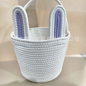 Недорогие Необычные игрушки-Корзинка в виде пасхального кролика, сделанная своими руками, пустая белая хлопковая веревочная сумка для поиска пасхальных яиц с ушками, многоразовое персонализированное подарочное ведерко для детей, малышей, девочек и мальчиков (пустое для самостоятельн