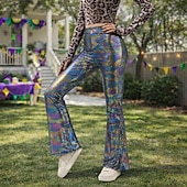 זול תחתונים-דִיסקוֹ שנות ה-80 מִכְנָסַיִים דיסקו תחפושות בגדי ריקוד נשים תחפושת קרנבל נשף מסכות מארדי גרא יום יומי\קז'ואל מצעד הגאווה חודש הגאווה מבוגרים מכנסיים