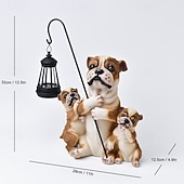 economico Illuminazione vialetto-1 pezzo di luce solare impermeabile per esterni a forma di cane, decorazione per giardino, prato, vialetto, luce solare da giardino in resina a forma di cucciolo, illuminazione d'accento per