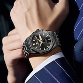 levne Quartz hodinky-OLEVS Muži Křemenný Minimalistický Módní Hodinky na běžné nošení Obchodní Svítící Kalendář Datum týden VODĚODOLNÝ Ocel Hodinky