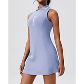 levne Dámské šaty-Dámské Jednobarevné Tenisové šaty Sportovní šaty Bez rukávů Zapni Kapsy Odvod vlhkosti Prodyšné Tenis Běh Zdatnost Šaty Bílá Růžová Modrá Oblečení na tenis