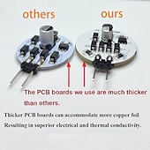 رخيصةأون أضواء LED ثنائي الدبوس-مصباح LED G4، مزود بوظيفة حماية من التداخل الكهرومغناطيسي، أبيض/أبيض دافئ، ثنائي الأطراف، قرص LED، طرف جانبي JC، جهد منخفض 12-24 فولت تيار متردد/مستمر، مؤشر تجسيد اللون 85، 350 لومن، 10 قطع