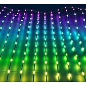  Luces de red para exteriores, funciones RGB y de bricolaje, luces de red inteligentes con 64 modos para decoración de patios con arbustos, impermeables para exteriores