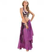 abordables Hauts &amp; Ensembles-Ensemble de Costume de Danse du Ventre en Violet Samba Dancewear