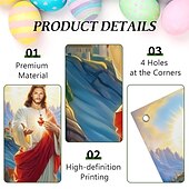 cheap Holiday Tapestries-Easter Door Cover with Sacred Image of Jesus Christ, Christian Religious Home Decoration for Holy Celebrations, Perfect for Easter and Spring Religious Decor for Doors and Entryways
