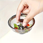 Недорогие Чистящие средства-Комплект из 2 сетчатых фильтров для раковины из нержавеющей стали, противозасоряющий сливной фильтр с центральной ручкой, легко чистится, подходит для кухонных, ванных, туалетных и раковинных стоков.