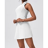 levne Dámské šaty-Dámské Jednobarevné Tenisové šaty Sportovní šaty Bez rukávů Zapni Kapsy Odvod vlhkosti Prodyšné Tenis Běh Zdatnost Šaty Bílá Růžová Modrá Oblečení na tenis