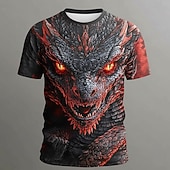  Per uomo Animale Drago Divertente Maglietta Manica Corta maglietta Stampa 3D Girocollo Camicia Esagerato Designer Feste Ferie Blu Giallo Rosso Estate Primavera Abbigliamento S M L XL XXL XXXL