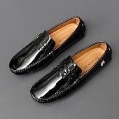 economico Mocassini casual-Per uomo Casual Quotidiano Pelle PU Confortevole Mocassino Rosso marrone Nero Bianco