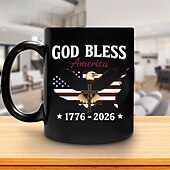 billige Krus og kopper-USA 250-årsjubileumskrus Patriotisk gave Semiquincentennial keramisk kaffekrus 1776-2026 Uavhengighetsdagen 4. juli gave til menn og kvinner Mikrobølgeovn og oppvaskmaskin trygg