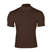 رخيصةأون تي شيرتات وبلوزات بدون أكمام للجري-رجالي لون سادة تيشيرت للجري قميص ضاغط الصيف الربيع الخريف كم قصير سريع جاف ضغط رطوبة فتل تمرين نادي رياضي التدريب النشط ممارسه الرياضه أسود أبيض كوفي ملابس رياضية ألبسة رياضية