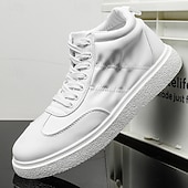 economico Sneakers Casual-sneakers alte rosse da uomo: design traspirante, eleganti e comode, perfette per lo sport, l'abbigliamento casual e le attività all'aperto