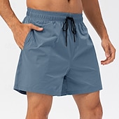 baratos Calções de Banho Masculinos-Homens Calção Justo de Natação Shorts de natação boxer Calção Bolsos Cintura elástica Côr Sólida Tecido Conforto Respirável Curto Casual Praia Natação Férias Moda Azul Preto Sem Elasticidade