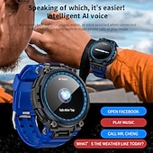 baratos Smartwatch-Relógio inteligente Lokmat Attack Max de 1,54 polegadas com Bluetooth, chamadas, pedômetro, lembrete de chamadas e rastreador de atividades. Compatível com Android e iOS. Unissex, longa duração da bateria, chamadas em modo mãos-livres, à prova d'água IP68