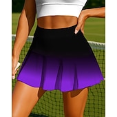 preiswerte Damenröcke &amp; Skorts-Damen Farbverlauf Abstrakte Kunst Lässiger Rock Tennisröcke Ärmellos Patchwork Tasche 2 in 1 UPF50+ UV-beständig Mehrlagig Volleyball Tennis Badminton Shorts Rock Gelb Rosa Königsblau Tennisbekleidung