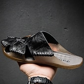 economico Sandali casual-sandali da uomo in similpelle marrone, tomaia cucita a mano, plantare comodo, stile casual rilassato, adatti per il tempo libero estivo e per l'uso interno