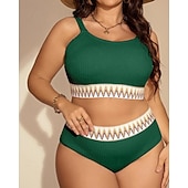 levne Surfovací tankiny a bikiny-Dámské Standard Surfařské tankiny a bikiny Koupací top 2 ks Geometrický Otevřít Zpět Ochrana proti UV záření Elastický Bez rukávů Plavky Surfování Potápění Plavání Léto