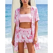 זול טנקיני וביקיני לגלישה-בגדי ריקוד נשים סטים של ביקיני בגד ים ביקיני גבוה עם מותן מרופד טרופי הגנת UV גמישות גבוהה ללא שרוולים בגדי ים גלישה צלילה שנרקול קיץ