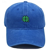 economico Cappellino da baseball da uomo-Unisex Cappellino da Baseball Blu chiaro Esercito verde Cotone Ricamato Protezione UV Clover Casual Quotidiano Casual Festa di San Patrizio Casuale Quotidiano San Patrizio Tinta unica Quadrifoglio
