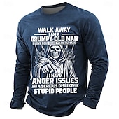  Per uomo Gergo divertente Maglietta Manica Lunga maglietta Stampa 3D Girocollo Camicia Moda Quotidiano Essenziale Casuale Quotidiano Streetwear Blu Nero Verde Estate Primavera Abbigliamento S M L XL