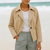 cheap Blazers &amp; Suits-Women's Blazer Casual Jacket Comfortable Sequin Fashion Casual Plain Street Daily Wear Going out Weekend Short Peaked Lapel Regular Fit Long Sleeve Outerwear Black Sky Blue Brown Fall Winter