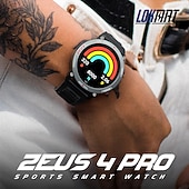 baratos Smartwatch-Relógio inteligente Lokmat Zeus 4 Pro de 1,43 polegadas com Bluetooth, chamadas, pedômetro, lembrete de chamadas e rastreador de atividades. Compatível com Android e iOS. Unissex, longa duração da bateria, chamadas em modo mãos-livres, à prova d'água IP68
