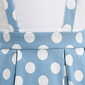 preiswerte Kleider-Vintage inspiriert Midlänge A-Linie Kleid Swing-Kleid Kurze Ärmel Tupfen A-Linie Kostüm Mädchen Kindertag Maskerade Urlaub Alltagskleidung Kinder Kleid Abschlussballkleider Sommer Frühling