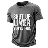  Vintage-T-Shirt aus gewaschener Baumwollmischung mit dem Aufdruck „Shut up liver you're fine“ (Halt die Klappe, Leber, alles gut) – Used-Look-Print, sarkastisches Trink-Top, Herrenbekleidung, Größen