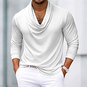 economico Camicie in raso da uomo-Per uomo Camicia Camicia in raso Camicia elegante Camicia con Bottoni Camicia da Ballo Sfumatura Casuale Matrimonio Nero Bianco Blu marino Viola Manica Lunga Collo di pile Tutte le stagioni