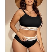 levne Surfovací tankiny a bikiny-Dámské Standard Surfařské tankiny a bikiny Koupací top 2 ks Geometrický Otevřít Zpět Ochrana proti UV záření Elastický Bez rukávů Plavky Surfování Potápění Plavání Léto