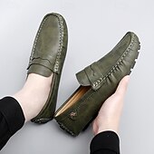 billiga Casual loafers-Herrloafers i läder – bekväma slip-ons för vardagsbruk, kontor och resor