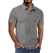 ieftine Polo clasic pentru bărbați-Bărbați Polo Cămașă de golf Casual Afaceri Clasic Manșon scurt Modă Culoare solidă Buzunar Nasturi Vară Primăvară Toate Sezoanele Fit regulat Negru Alb Roșu Vin Bleumarin Kaki Gri Deschis Polo